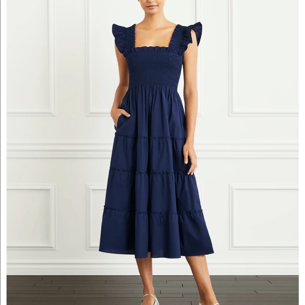 The Ellie Nap Dress - Navy Poplin w/ Pocket - Navy Poplin / S